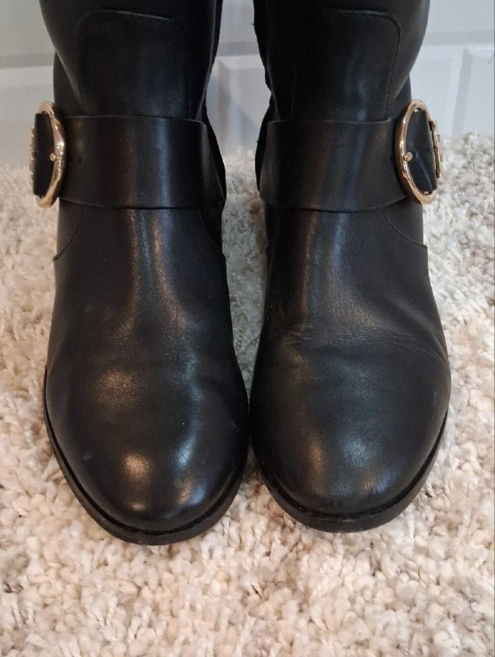 Tory Burch Sophia Black Leather Riding Boots Size 8